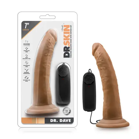 Dr. Skin Dr. Dave Realistic 7 in. Vibrating Dildo in Tan