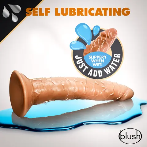 Dr. Skin Glide Realistic 7.5 in. Self-Lubricating Dildo in Tan