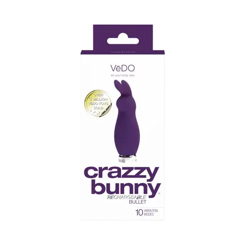 VeDO Crazzy Bunny Rechargeable Mini Vibe - Deep Purple
