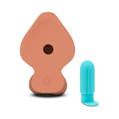 b-Vibe Slipskin Realistic Silicone Dildo 9 in. Girthy in Mocha