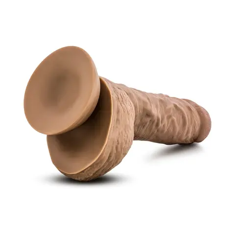Au Naturel Big Billy 9 in. Posable Dual Density Dildo with Balls in Tan