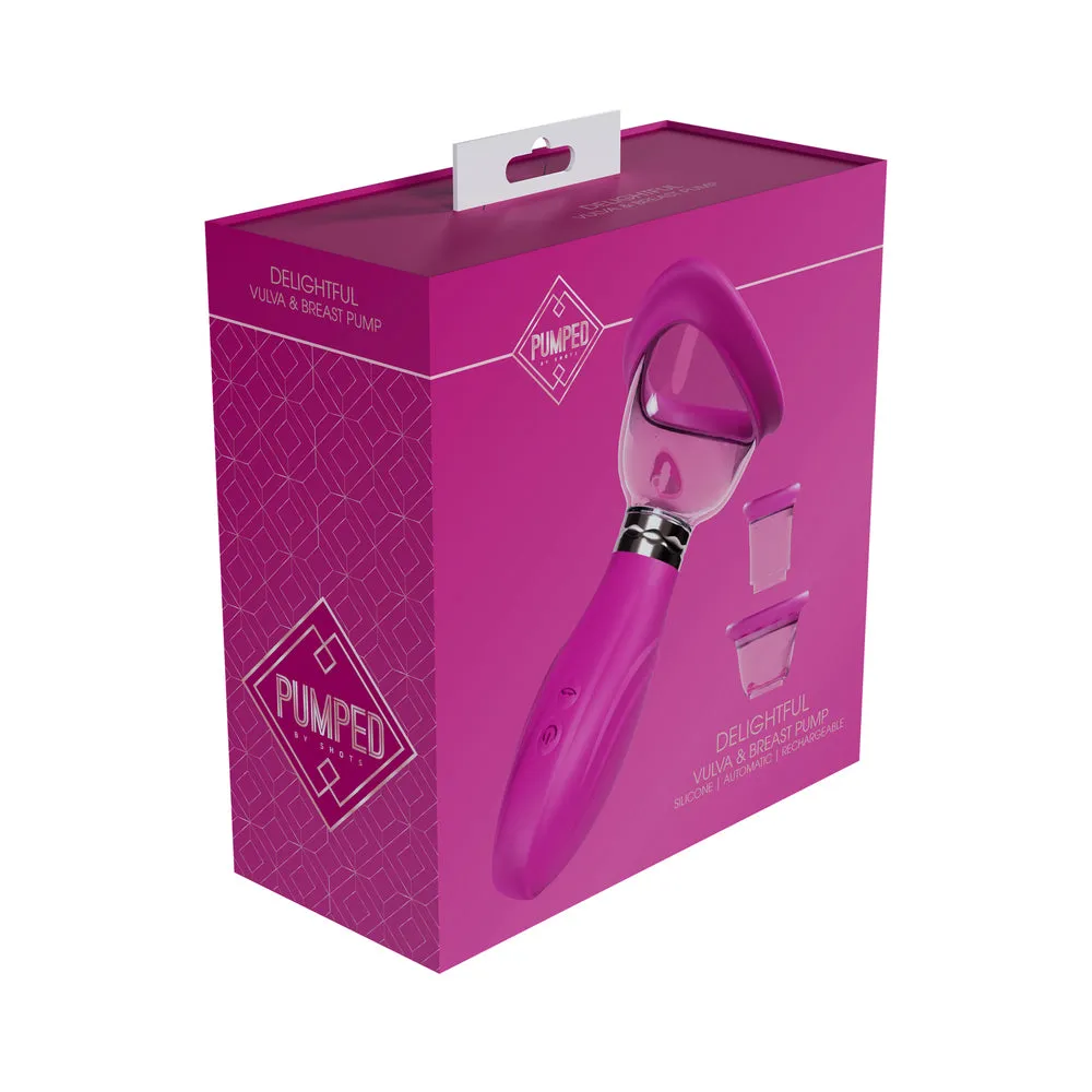 Pumped Delightful Automatic Rechargeable Vulva & Breast Pump in Pink