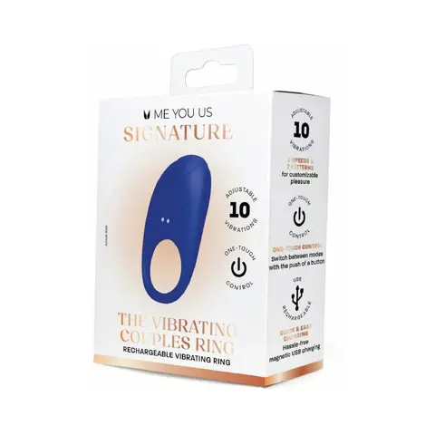 Me You Us Signature The Vibrating Couples Ring in Blue