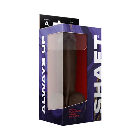 Shaft Model A: 8.5 in. Dual Density Silicone Dildo with Balls Mahogany