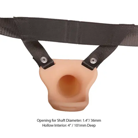 Addiction 7 in. Silicone Hollow Dong Strap-On Beige