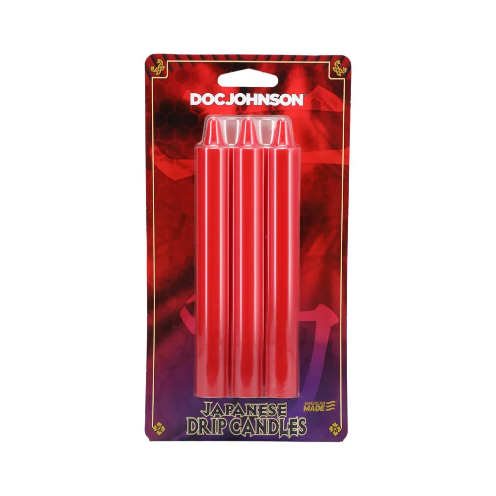 Japanese Drip Candles 3-Pack in Red