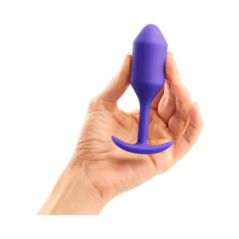 b-Vibe Snug Plug 2 Weighted Silicone Anal Plug in Purple