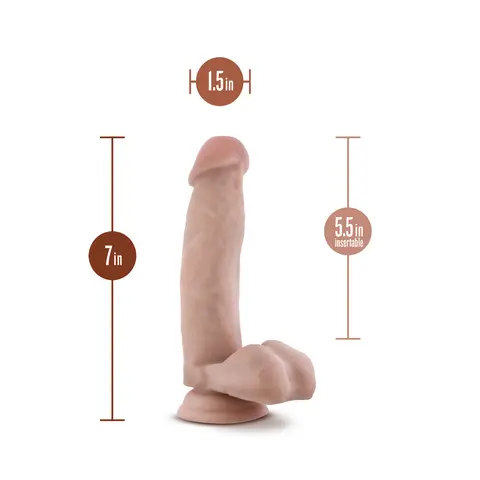 Dr. Skin Dr. Mark 7 in. Dildo with Balls in Beige
