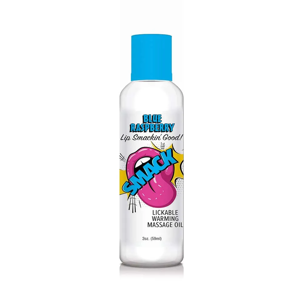 Smack Lickable Massage Oil Blue Raspberry 2 oz.