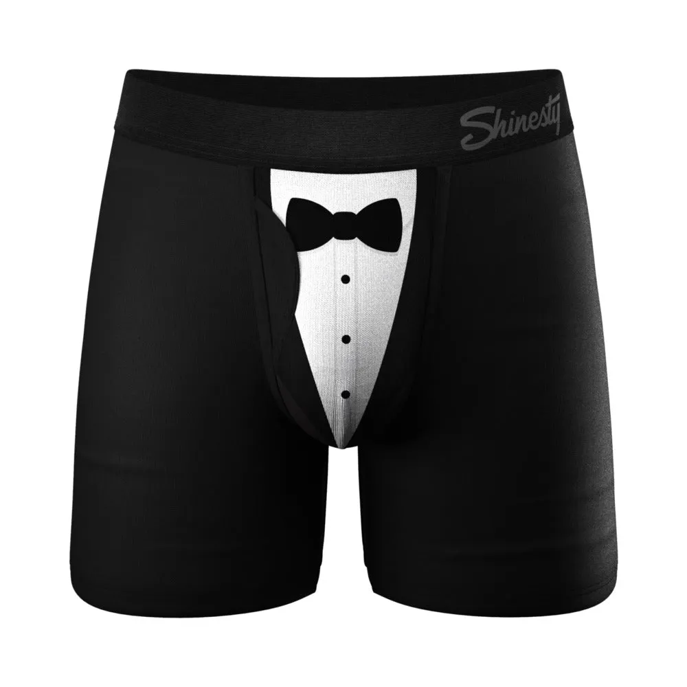 Shinesty The 009 Black Tuxedo Ball Hammock Pouch Underwear with Fly L