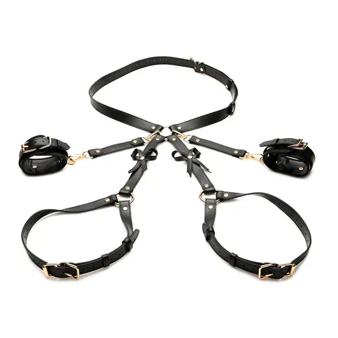 STRICT Bondage Harness with Bows Black XL-2XL