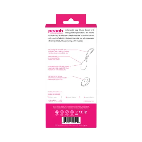 VeDO Peach Rechargeable Egg Vibe - Foxy Pink
