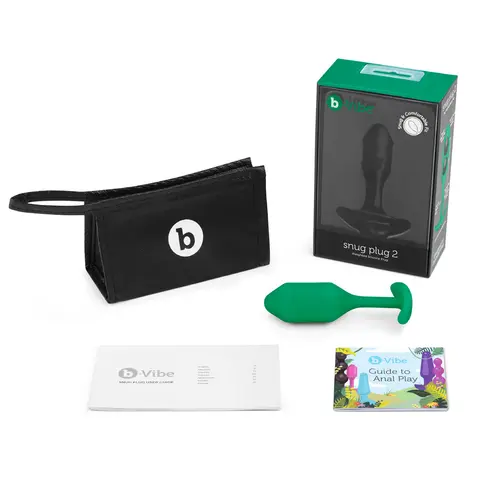 b-Vibe Snug Plug 2 Weighted Silicone Anal Plug in Green