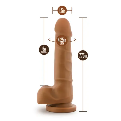 Dr. Skin Basic 7 Realistic 7.75 in. Dildo with Balls in Tan