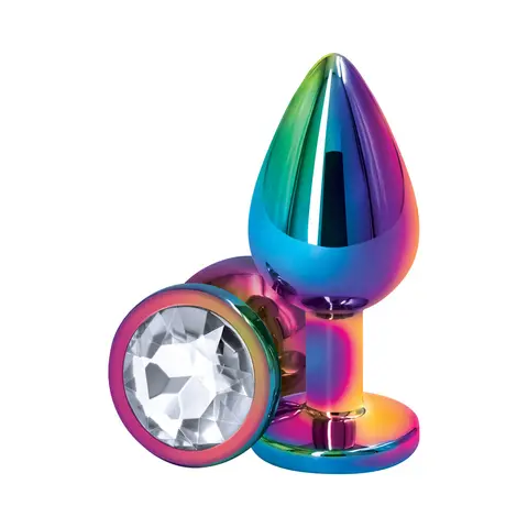Rear Assets Metal Anal Plug Medium in Multicolor/Clear