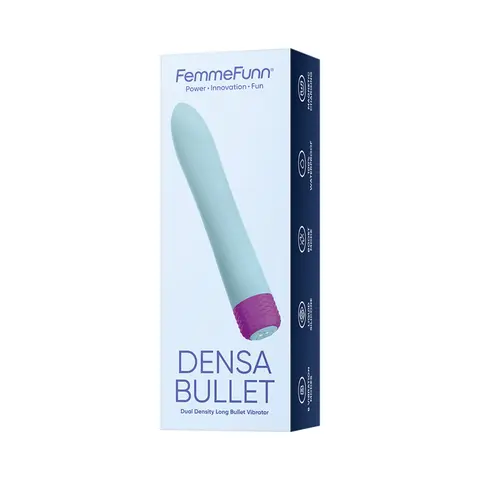 FemmeFunn Densa Bullet Rechargeable Dual Density Silicone Slimline Vibrator in Blue