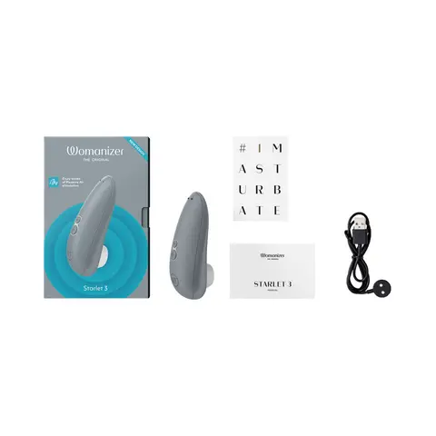 Womanizer Starlet 3 Rechargeable Silicone Compact Pleasure Air Clitoral Stimulator Turquoise in Gray