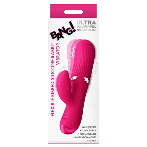 Bang! Ribbed Silicone Rabbit Vibrator