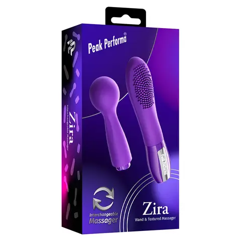 Peak Performa Zira Wand & Textured Interchangeable Massager in Purple