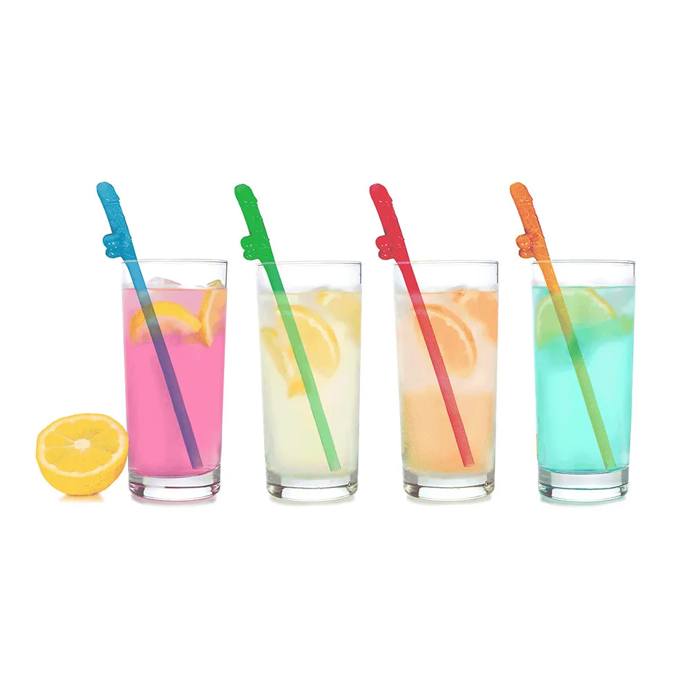 Super Fun Penis Party Straws 8-Pack in Multicolor