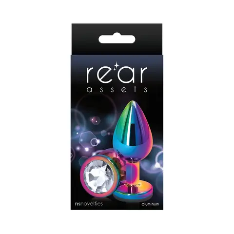 Rear Assets Metal Anal Plug Medium in Multicolor/Clear