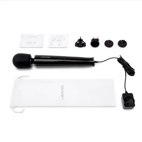 Le Wand Plug-In Vibrating Massager in Black
