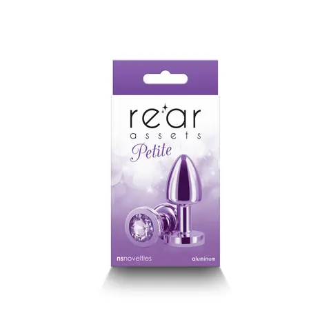 Rear Assets Petite Metal Anal Plug in Purple