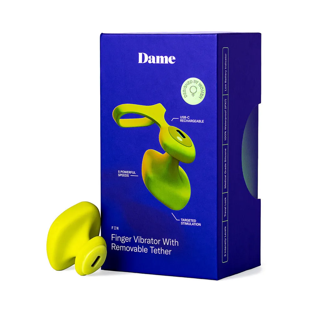 Dame Fin 2.0 Finger Vibrator Citrus