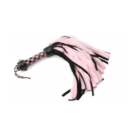 Suede & Fluff Mini Flogger in Pink