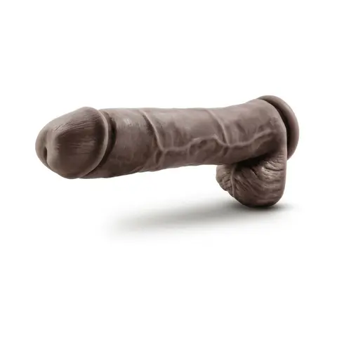 Au Naturel Big John 11.5 in. Posable Dual Density Dildo with Balls in Brown