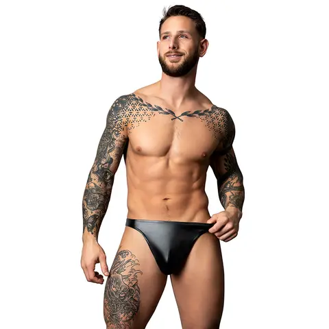 Male Power Liquid Onyx 2.0 Thong Black L/XL