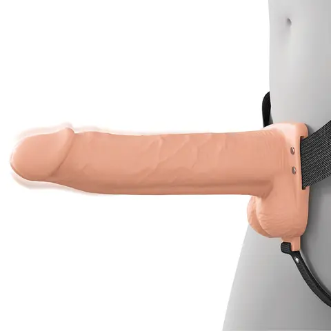Fantasy X-Tensions Elite Vibrating Hollow Silicone Strap-On 8 in. in Light