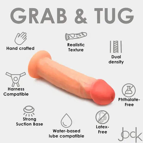 JOCK 8.5 in. Realistic Skin Silicone Dildo