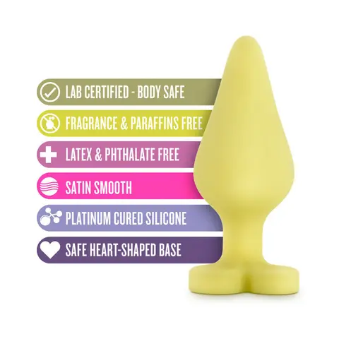 Play with Me Naughty Candy Hearts 'Spank Me' Anal Plug Yellow
