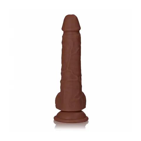 RealRock 8 in. Cock with Balls Straight Brown