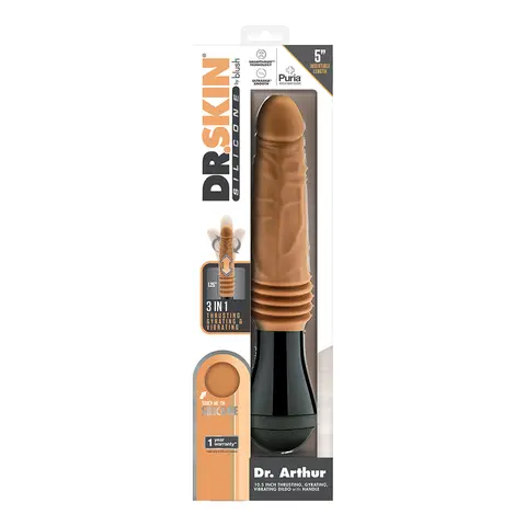 Dr. Skin Silicone Dr. Arthur Thrusting Gyrating Vibrating Dildo Tan