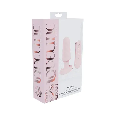 Loveline Velvet Rechargeable Silicone Remote Control Vibrating Plug in Pink