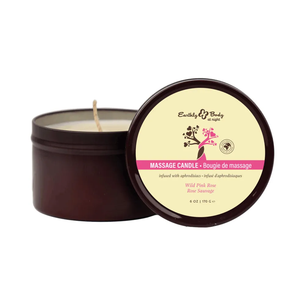 Earthly Body at Night Aphrodisiac Collection Candle Wild Pink Rose 6 oz.