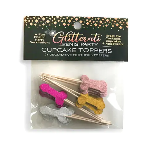 Glitterati Penis Party Cupcake Topper Toothpicks 24-Pack