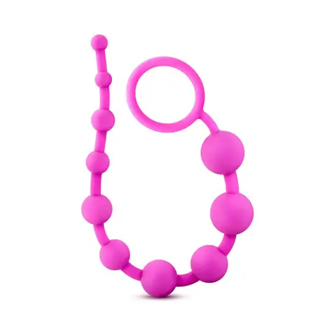 Luxe Silicone 10 Beads for Anal Play in Pink