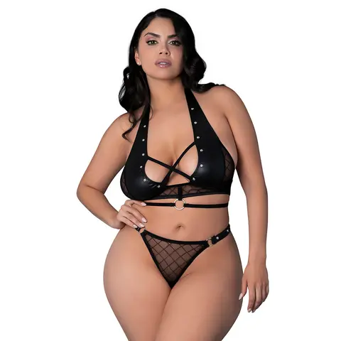 Lust Fetish Double Crossed Nadia Black Queen Size