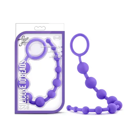 Luxe Silicone 10 Beads for Anal Play in Purple