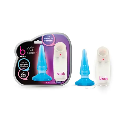 B Yours Basic Anal Pleaser Remote-Controlled Vibrating Anal Plug in Blue