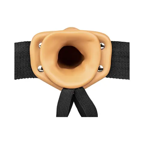 RealRock Realistic 6 in. Hollow Strap-On in Tan