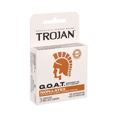 Trojan G.O.A.T Non-Latex Silicone Lubricated 3-Pack