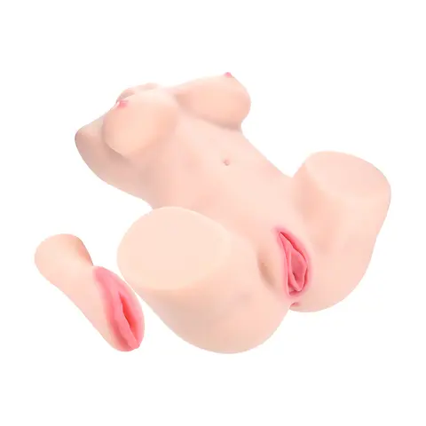 Xkin Bodyforms Ava Monroe Dual Entry Vibrating Masturbator with Interchangeable Sleeve Beige