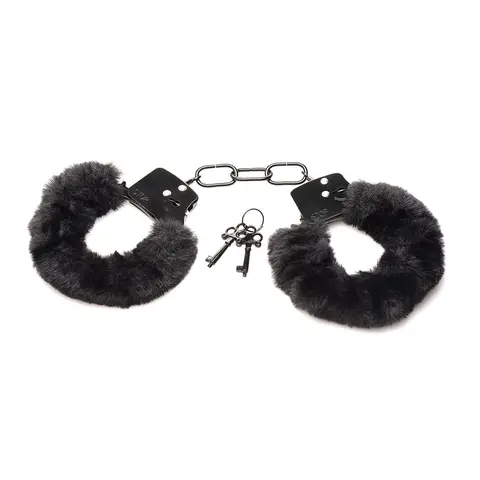 Master Series Cuffed in Fur Furry Handcuffs in Black