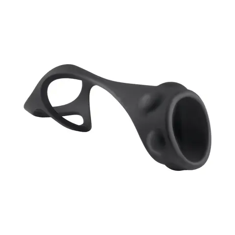 Enhancer Textured Cock Strap & Ball Stretcher Black