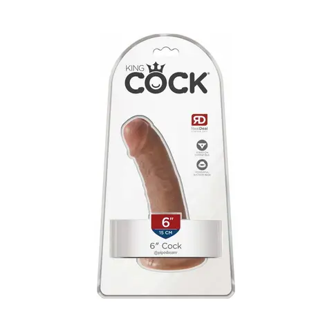 King Cock 6 in. Cock Realistic Dildo With Suction Cup in Tan