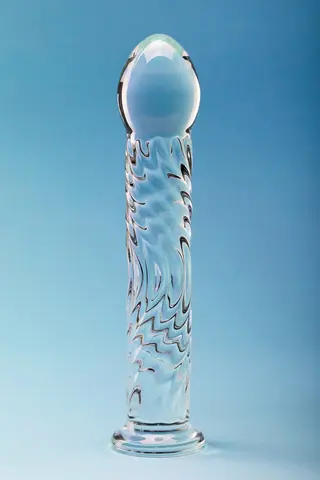 Clarity Seraphic Ripple Glass Dildo